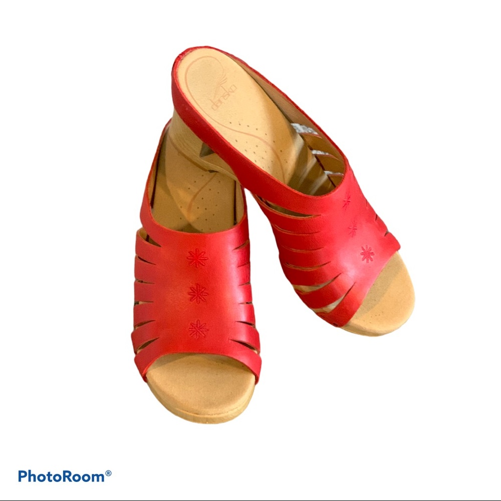 Red Dansko Wedge Sandal, Size 10.5-11